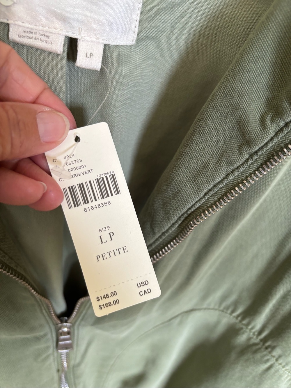 NWT ANTHROPOLOGIE Canvas Oversized Utility Jacket, Cotton,Army Green, Fall LP - Picture 3 of 15